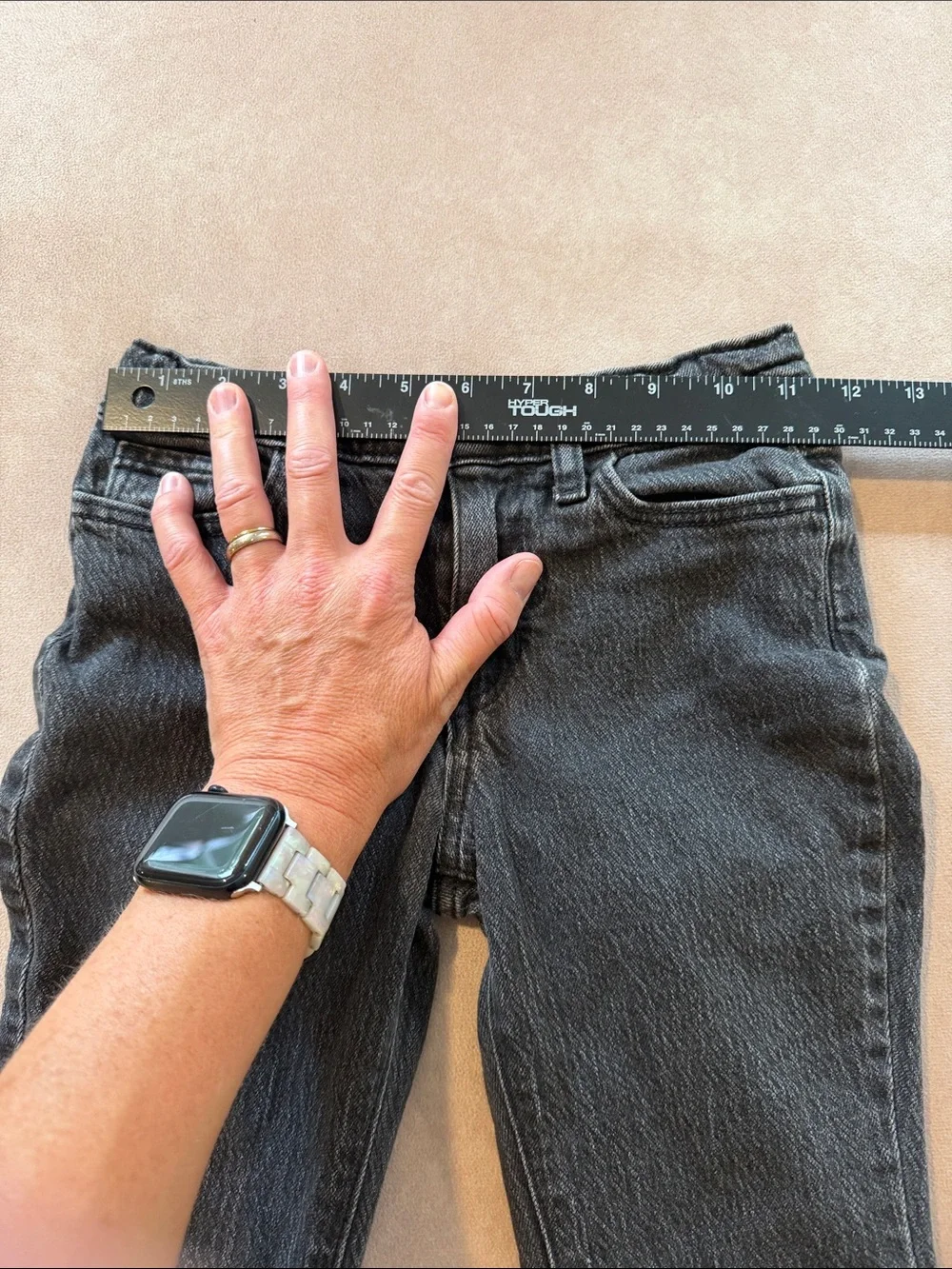 Old Navy High Rise Flare Jeans • size 8 • distressed black